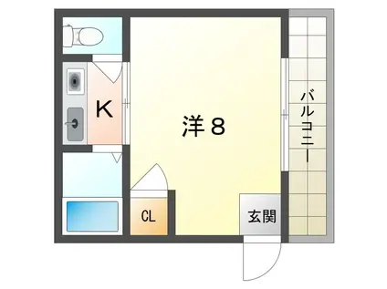 高千穂第2マンション(ワンルーム/5階)の間取り写真