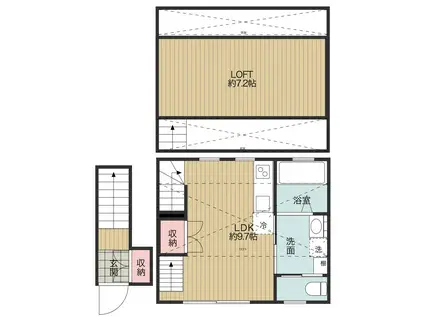 フルラージュ(1LDK/2階)の間取り写真