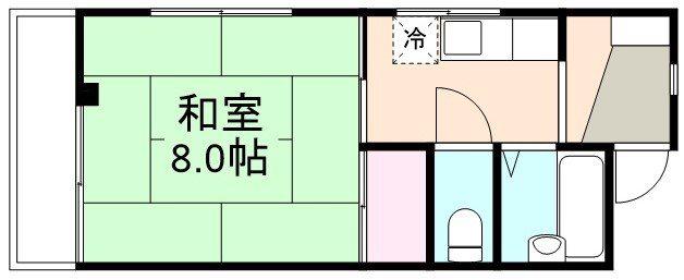 吉岡マンションD棟(1K/2階)の間取り写真