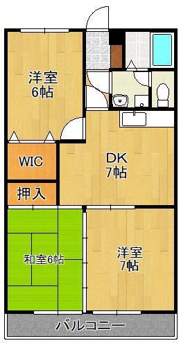 ヒルズ守恒(3DK/3階)の間取り写真