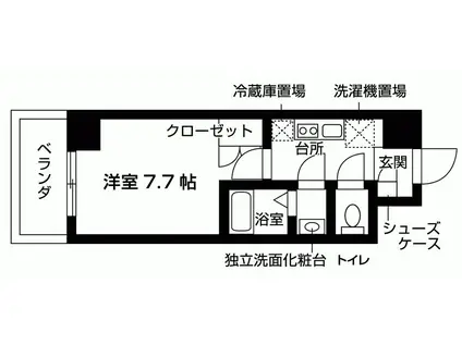 サニープレイス港島(1K/10階)の間取り写真