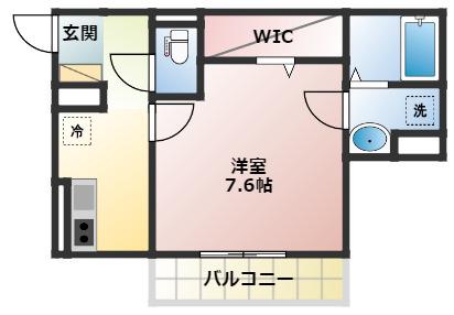 エスタ―テ西明石(1K/2階)の間取り写真