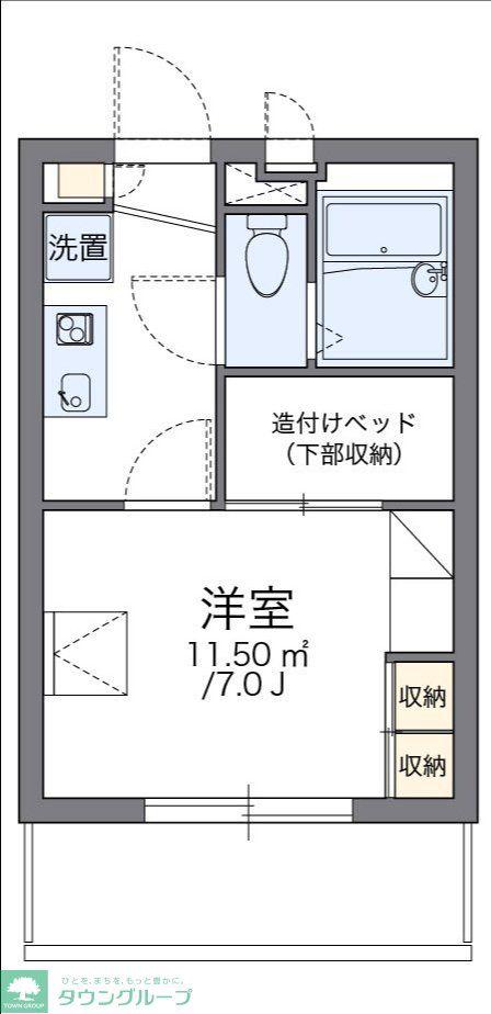 レオパレスロワジール(1K/2階)の間取り写真