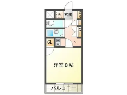 シャンテシノハラI(1K/2階)の間取り写真