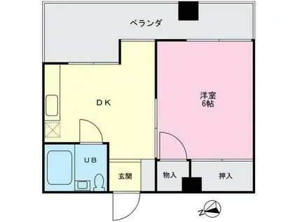 大澤屋ビル(1DK/3階)の間取り写真