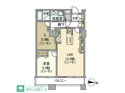 シティーフロントタワー(1SLDK/24階)の間取り写真