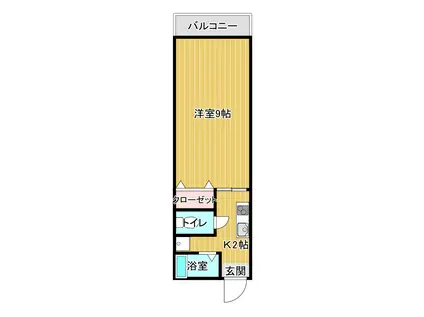 ワンルームアパートメントUEHIRA(1K/3階)の間取り写真