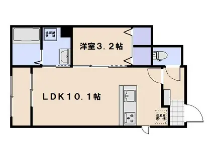 利松3丁目アパート(1LDK/1階)の間取り写真