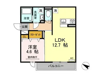 セジュール長江(1LDK/3階)の間取り写真