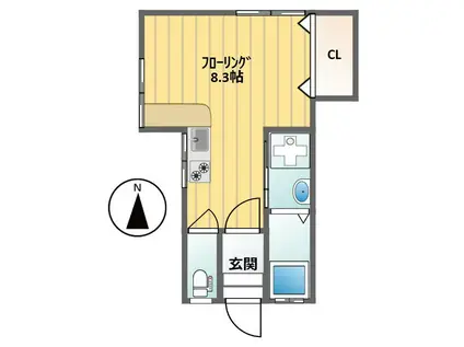 メゾンドFUJI(ワンルーム/1階)の間取り写真