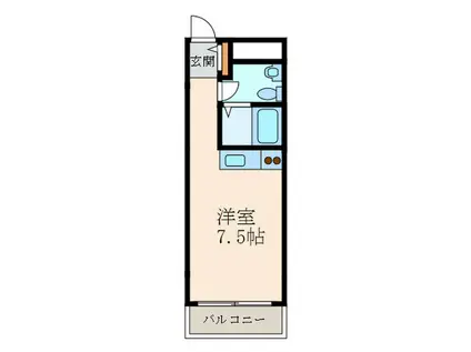 ラレジデンス尼崎(ワンルーム/2階)の間取り写真