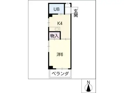 小澤マンション(ワンルーム/4階)の間取り写真