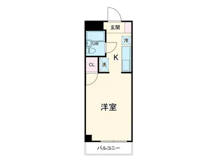 祥福マンション和泉(1K/4階)の間取り写真