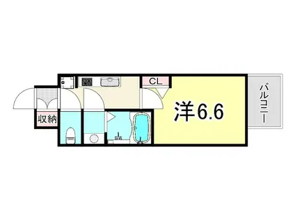 アドバンス大阪ヴェンティ(1K/7階)の間取り写真