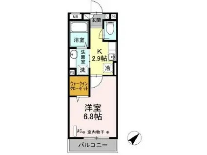 コンフォール新横濱I(1K/1階)の間取り写真