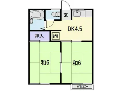 M・HOUSE(2DK/2階)の間取り写真