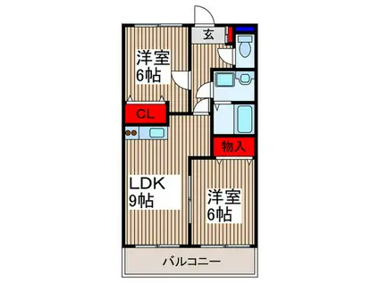 コニファーガーデン所沢(2LDK/1階)の間取り写真