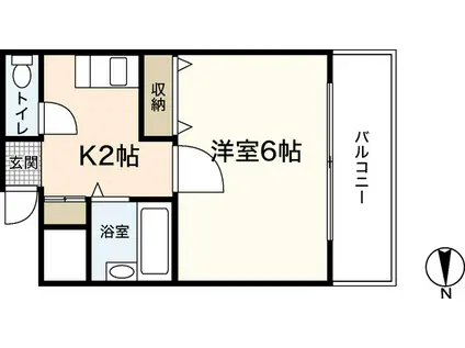フラット モール(1K/3階)の間取り写真