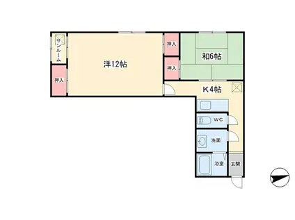 レジデンス・エイ(2K/1階)の間取り写真