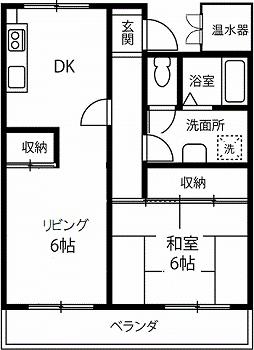 サンシャインビラ(1LDK/2階)の間取り写真