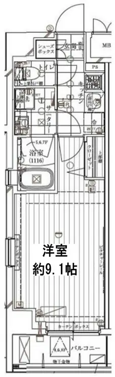 レガリス門前仲町パークサイド 8階階 間取り