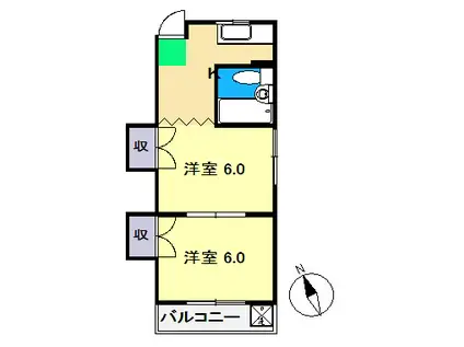 コーポなんごく(2K/3階)の間取り写真