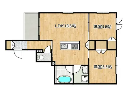 ウエスト SEDONAウエストセドナ(2LDK/1階)の間取り写真