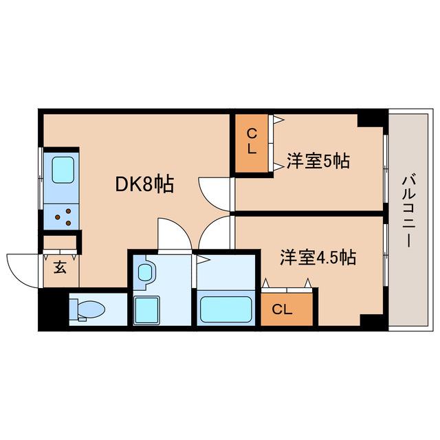 小林マンション(2DK/2階)の間取り写真
