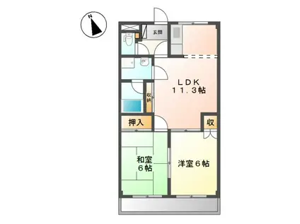 メゾンエトワールIII(2LDK/1階)の間取り写真