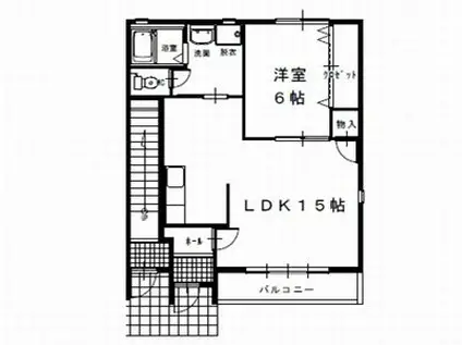 キャプリコーンエスA棟(1LDK/1階)の間取り写真