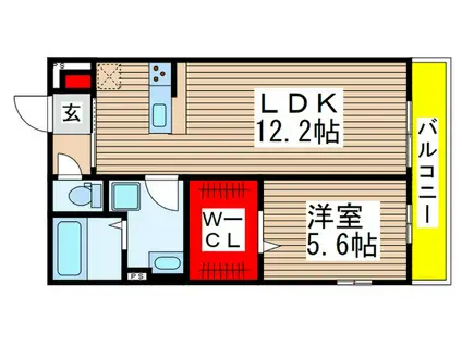 リブリ・アレイ浜野(1LDK/2階)の間取り写真