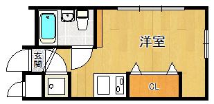K-HAUS(ワンルーム/3階)の間取り写真