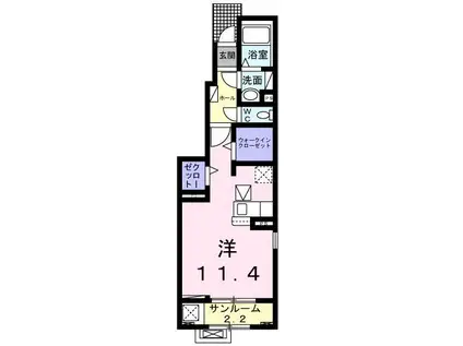 MAISON DE YK III(ワンルーム/1階)の間取り写真