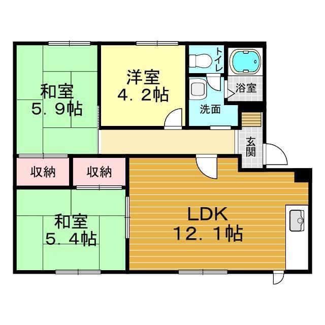 フジハイム(3LDK/1階)の間取り写真
