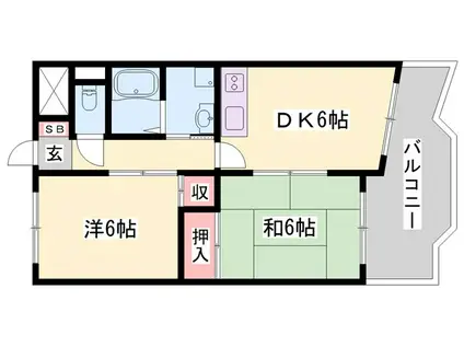 ハイムマツモト(2DK/3階)の間取り写真