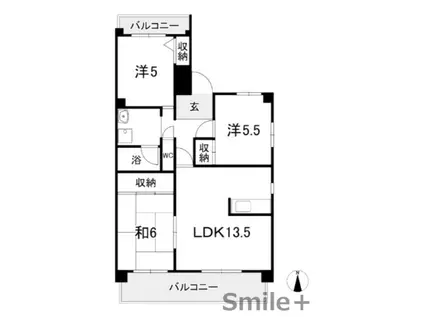 清幸マンション野田(3LDK/7階)の間取り写真