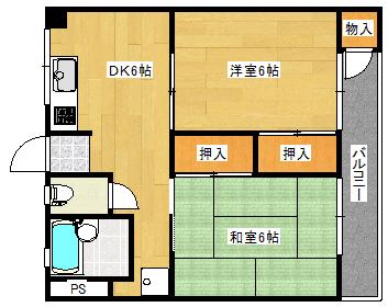 隅田ビル(2DK/3階)の間取り写真