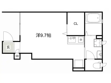 コンフォート三木(ワンルーム/1階)の間取り写真