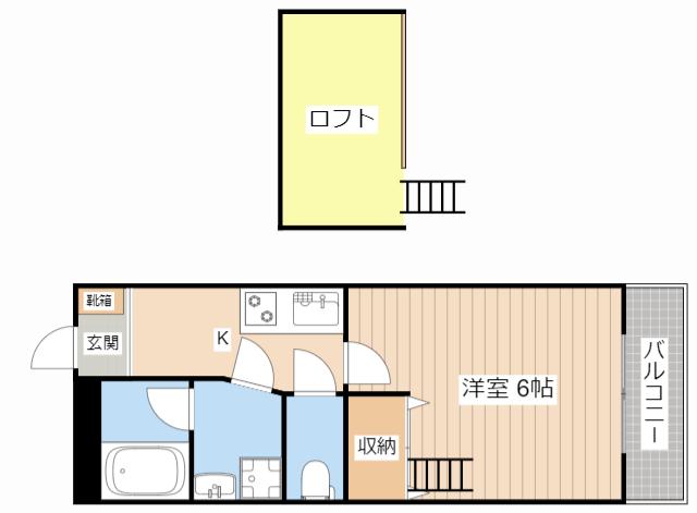 ハイアール21(1K/2階)の間取り写真