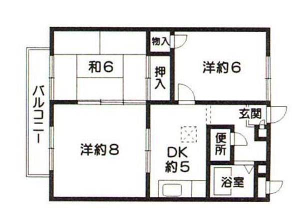 ビブレサカンダ(3DK/2階)の間取り写真