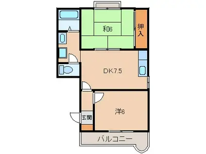 パークピア吉田(2DK/7階)の間取り写真