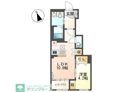 グランプラム本町(1LDK/1階)の間取り写真