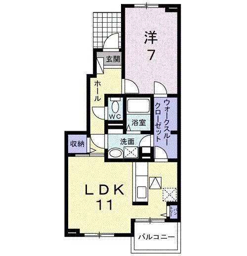 メルヘン フォレスト B(1LDK/1階)の間取り写真