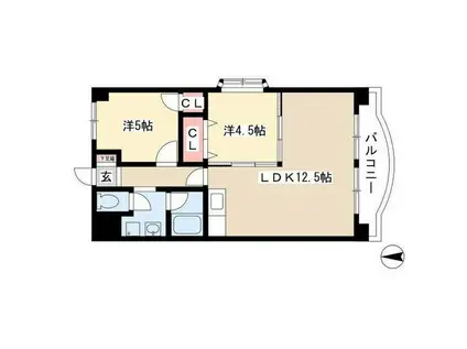 BAYCOURTサウス(2LDK/7階)の間取り写真