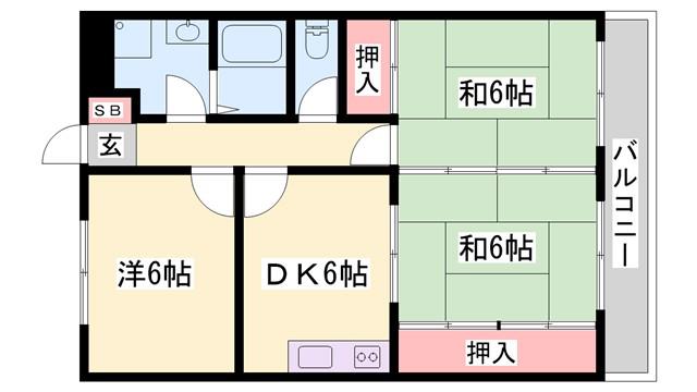 プラチナコート青山(3DK/4階)の間取り写真
