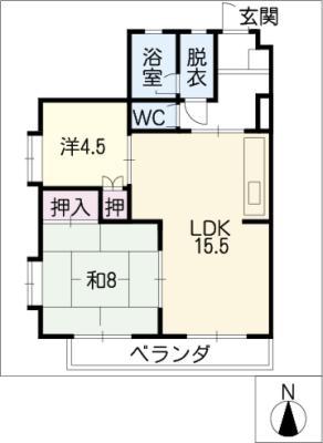 第18オオタビル(2LDK/2階)の間取り写真