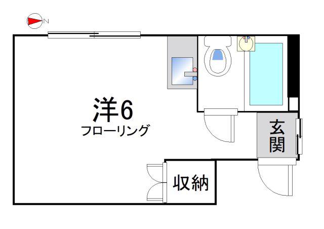 フラットヤマダ(ワンルーム/2階)の間取り写真