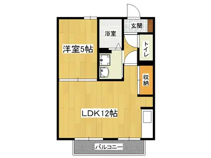 アーバンスクエアーII(1LDK/1階)の間取り写真