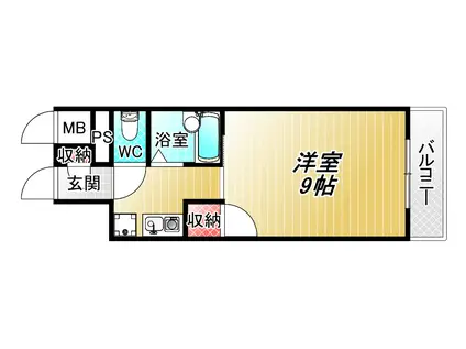 八戸ノ里HIROビル(1K/5階)の間取り写真