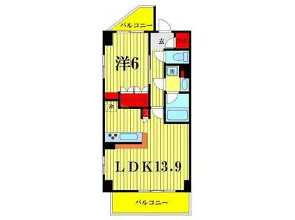 デュオステージ曳舟(1LDK/4階)の間取り写真